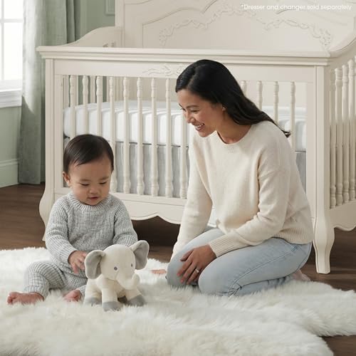 Image of Evolur Aurora 5-in-1 Convertible Full Size Baby Crib, Ivory Lace