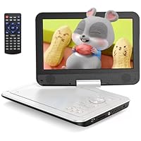 Yoton 12,5\ Tragbarer DVD Player mit 10,5\ HD-Drehbildschirm für Auto, inkl. Autoladegerät, Netzteil, Akku, USB/SD-Karten & TV-Sync, Weiß [Blu-ray Nicht unterstützt]