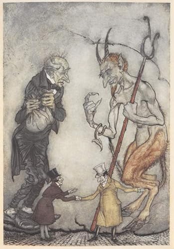 Cuadro de Scrooge por Arthur Rackham ideal para decorar las paredes de tu dormitorio