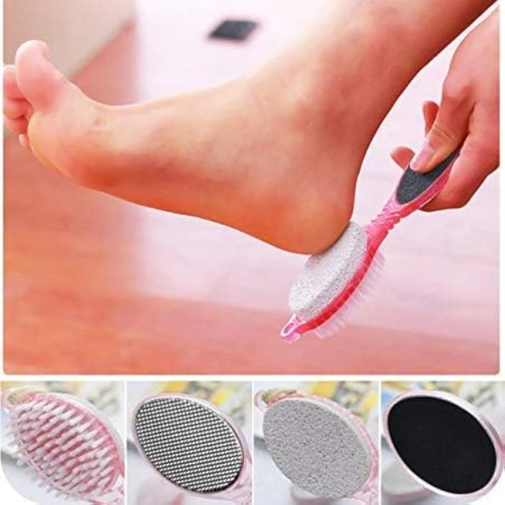 4 In 1 Foot Pedicure Brush with Pumice Stone and Scrubber