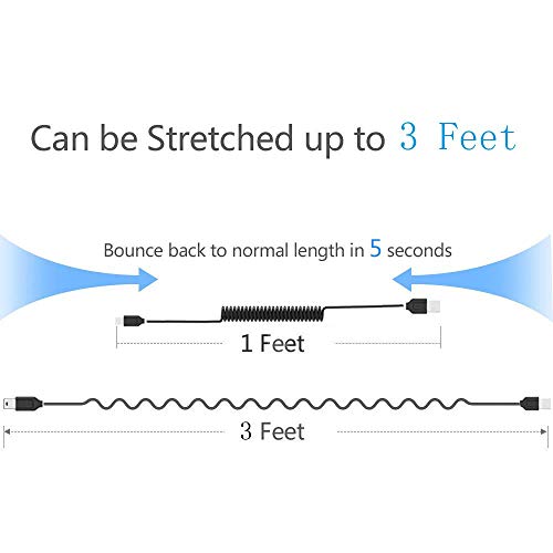 Coiled Usb 2.0 Charger Cable 3Ft Type A Male To Mini B Cord For Android Mobile Phone,Mp3,Camera #TOP1