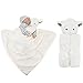 Vine Couverture de bébé ultra douce avec capuche et animal en peluche 76x76cm(mouton Blanc)