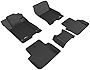 3D MAXpider Acura TLX FWD 2015-2020 Custom Fit All-Weather Car Floor Mats Liners, Kagu Series (1st & 2nd Row, Black) (L1AC00901509)