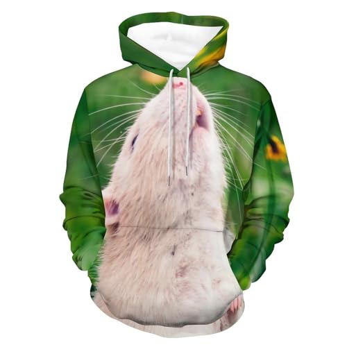 Hoodie hamster mignon UMENG pour homme et femme pull taille S
