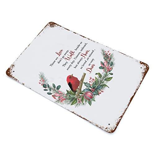 Panneau en métal cardinal plaque commémorative Those We Love 30x45cm extérieur