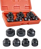 UNLRAE 7PCS Oil Filter Wrench Set,Car Accessories 24mm,27mm,29mm,30mm,32mm,36mm,38mm Oil Filter Socket Set,Automotive Replacement Wrench Removal Tool Kit,Suitable for Most Cars SUVs Etc