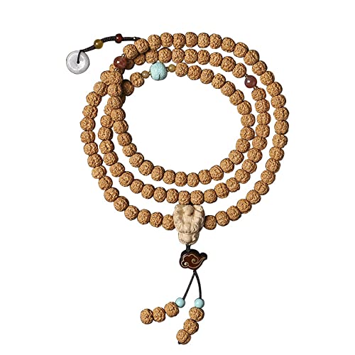 Bracelet Rudraksha 108 perles de bouddha extensible pour hommes et femmes