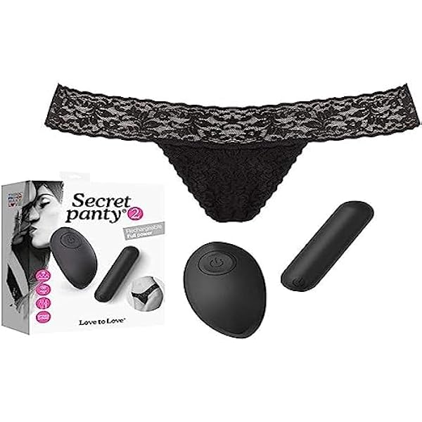 Love to Love SECRET PANTY 2 kvalitetsöppning string med fjärrkontroll vibrerande kula, svart