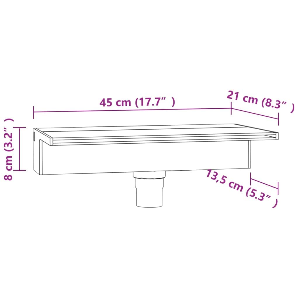 Elemento a cascata con LED RGB in acrilico, 45 cm, decorazione da giardino per laghetto e piscina, con telecomando, resistente alle intemperie, a risparmio energetico, versatile, per terrazza