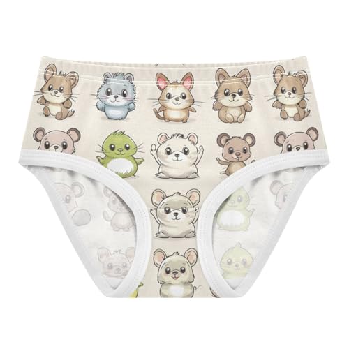 ZZKKO Cartoon Animal Cute Girls Underwear Toddler Panties for Girls Comfort Brief Size 2-8T
