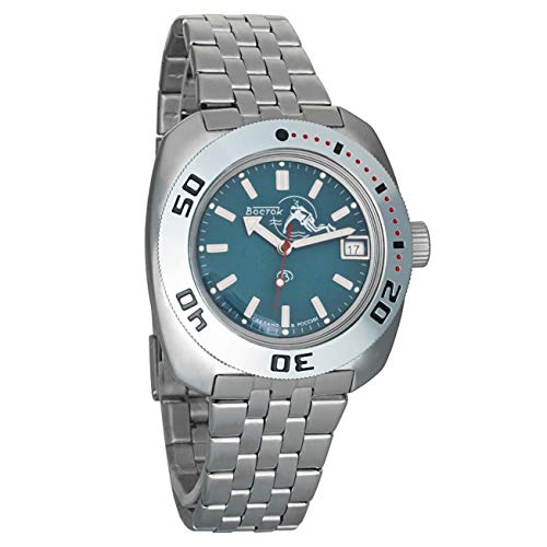 Vostok Amphibian - Reloj de hombre automático, de cuerda, de buzo militar,...