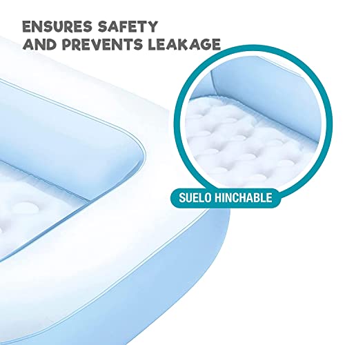 Image of P for Pogu Rectangular Inflatable Kids Swimming Pool Bathtub Soft Material Spa Bath Tubs with Electric Pump for Outdoor Garden Party(Blue, 5.5 Feet)