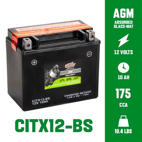 Image of Interstate Batteries YTX12-BS Powersports Battery 12V 10Ah 175CCA AGM