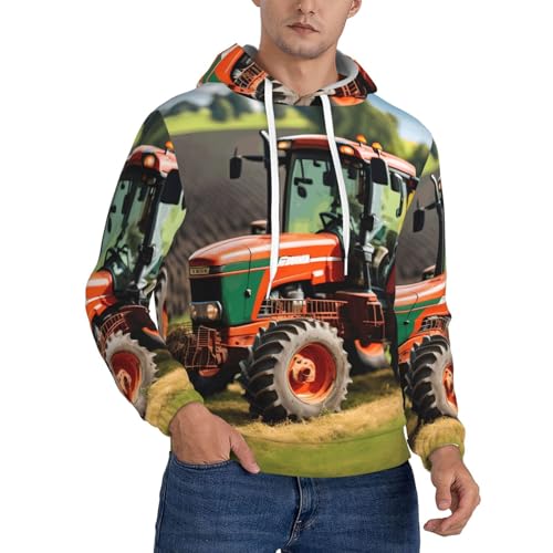 Pull à capuche imprimé tracteurs agricoles pour le quotidien des hommes