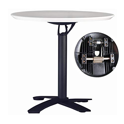 JHBW Table Basse Pliante, Table de négociation de Loisirs, Plateau en Plastique ABS, Base en Alliage d'aluminium, Table de Camping en Plein air, décoration de Balcon de Salon Moderne (Ronde)