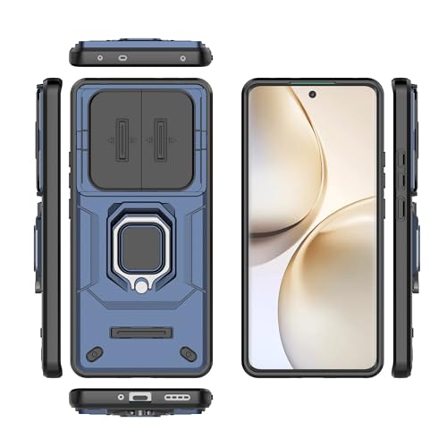 Coque Realme 14 Pro 5G antichoc fine avec béquille de protection bleue