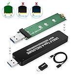 ELUTENG M.2 Enclosure, Aluminium NGFF SSD to USB 3.0 Adapter, USB to M.2 SATA Based B Key Solid State Drive Reader with Cap Protection, Use as Portable SSD Support M2 2230 2242 2260 2280