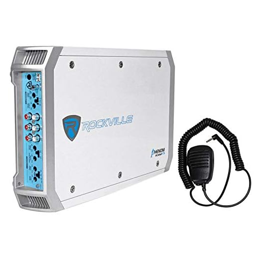 Rockville RXM-F3 1600 Watt Marine/Boat 4 Channel Amplifier Amp+PA Microphone