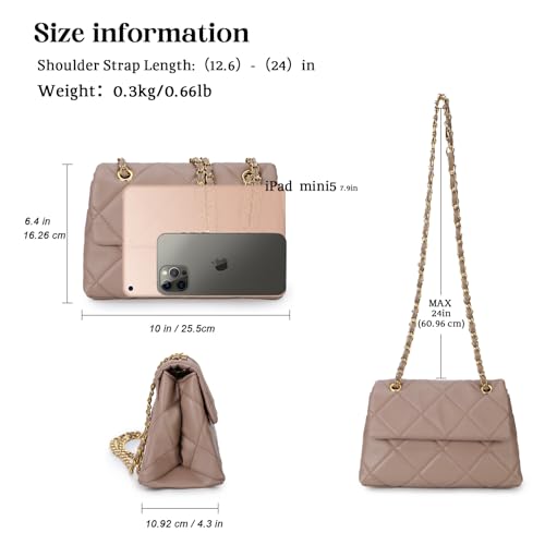 Image of Gladdon Quilted Crossbody Purses for Women Small Ladies Shoulder Bags with Chain Trendy Clutch Purse Cute Designer Bag