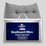 Lancashire Textiles 20 x 50 x 135cm (Double Bed) Luxury Faux Suede Triangular Wedge Bedroom Headboard Cushion - Headboard Bolster Support Pillow for Bed, Sofa, Chair – Steel - Made in Britain