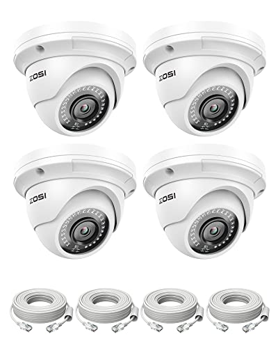 Image of ZOSI 4PK 5MP Add-on POE IP Security Camera with Etherent Cables PoE Dome Camera with Night Vision,IP66 Weatherproof, Compatible with ZOSI 4K /5MP NVR(Model:ZR08EN,ZR08DN,ZR08PN,ZR16DK)