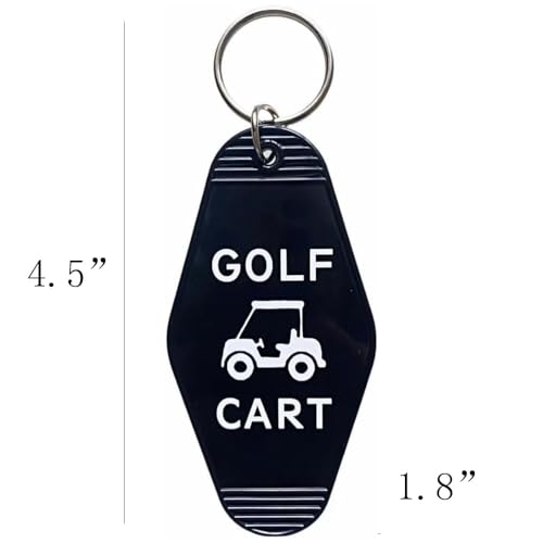 Image of 2pcs Golf Cart Keychain Plastic Retro Motel Golf Cart Key Chain for Women Men
