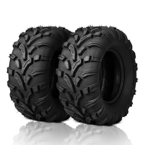 TUFFIOM Set of 2 ATV UTV Tires 26x8-12 6PR All-Terrain Mud Tires with Directional Tread Drainage Strong Srip and Snow-breaking for Rainy/Snowy Areas Tubeless Trail Tire