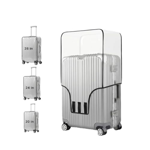 Image of Roughhouse Luggage Cover Set of 3 - Trolley Bag Cover Waterproof, Dustproof, Transparent PVC Suitcase Cover for 20, 24, 28 Inch Trolley Bag | Handle & Trolley Cutout, Travel Bag Cover for Men & Women
