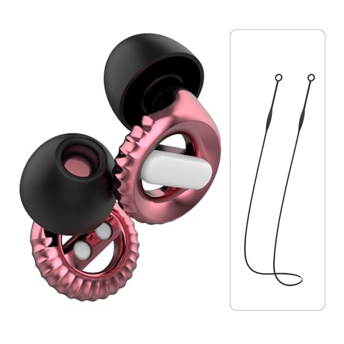 LumiGlow Concert Ear Plugs - 25dB Noise Reduction Reusable Silicone High-Fidelity Earplugs with Magnetic Safety Cord for Concerts, Festivals Airplanes, Musicians, DJs, Sports & Work (Rose Gold) -  Shenzhen Fendou Technology Co., Ltd
