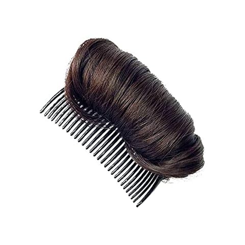 Invisible False Hair Bun Clip Base Bump Fluffy Insert Tool Increased Styling Hair Clip Accessories for Women Lady Girls (Dark Brown) Cover
