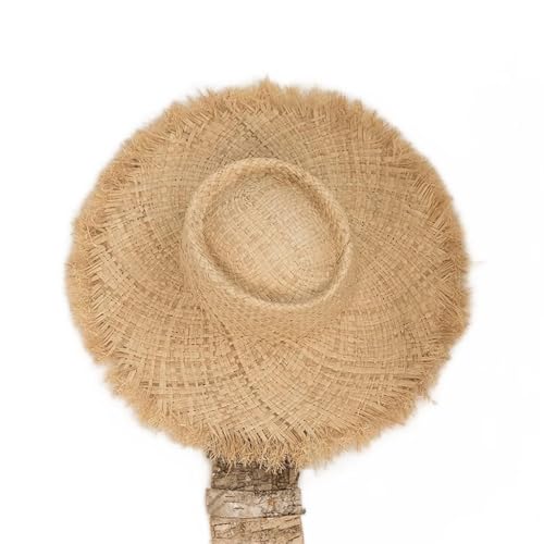 Chapeau de soleil en raphia pliable pour femmes | Grand chapeau de paille de plage