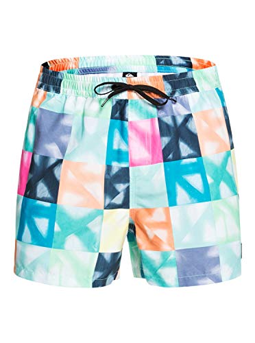 Quiksilver Dye Check 15"-Short de Bain pour Homme, Beach Glass, FR : S (Taille Fabricant : S)