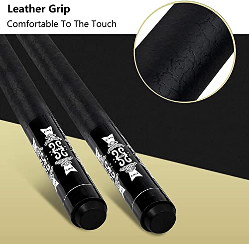Taco de billar pool con grip de cuero flexible 145 cm miniatura 3