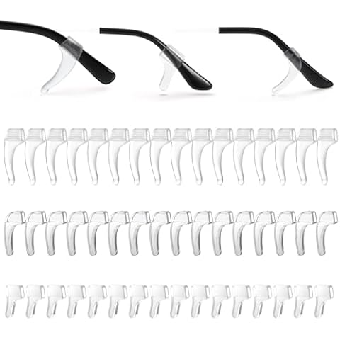 GEEHUA 24 Pairs Silicone Eyeglasses Ear Grip Ear Hooks, 3 Size Anti Slip Eyeglass Holder Eyeglasses Retainers Glasses Accessories for Eyeglasses, Sunglasses, Reading Glasses(White) Cover