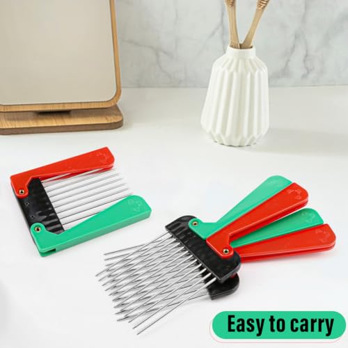 Set 3 Peines plegables de metal para cabello y barba miniatura 7