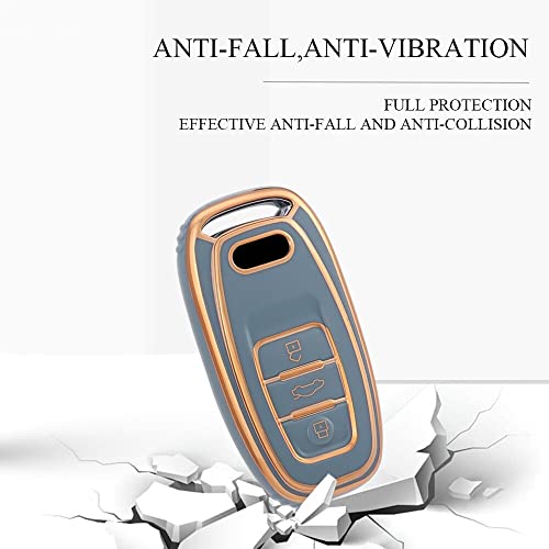 Image of BKN TPU Premium Car 3 Button Remote Key Cover Case for Audi Smart Key Audi A1 A3 A4 A5 A6 A7 A8 Quattro Q3 Q5 Q7 2009-2015 - Multicolor, 1pcs