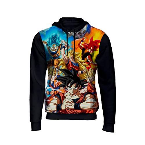 Blusa Moletom Dragon Ball Super Goku Anime Top Full 3d 12 Preto Cor: Preto; Tamanho: G