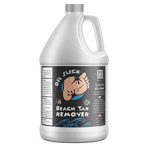 Oil Slick Beach Tar Remover Gallon | Safe on Skin | Non Toxic and Eco-Friendly Tar Remover | Easy Tar Remover for Kids Feet | Works on Surfboards, Shoes, Sandals, and Beach Gear | Made in The USA Cover