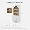 mopio Blake Storage Cabinet with Hutch, Sideboard Buffet Cabinet with Storage, Kitchen Pantry Organizer, Coffee Bar Station, Trophy Display Case with Door & Shelf for Living Room (White Oak Dresser)