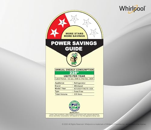 Image of Whirlpool 235 L 2 Star Frost-free inverter Double Door Refrigerator (NEO SP278 PRM WINE ROSE(2S)-Y, 2026 Model)
