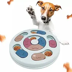 Comedouro Brinquedo Interativo Para Cães Tabuleiro Porta Petisco Pets (Azul)