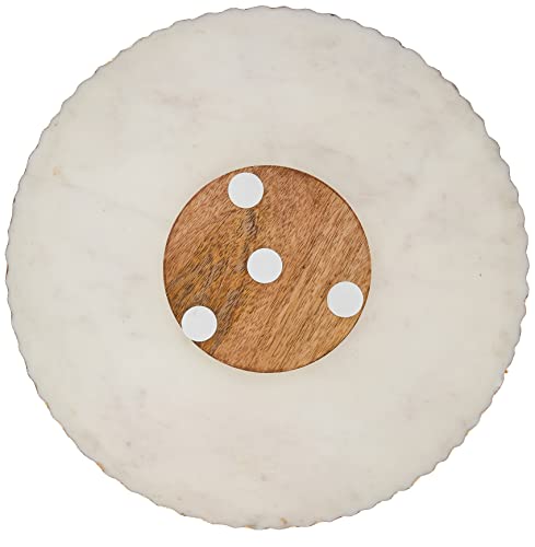 Mud Pie 41140011 Marble Lazy Susan White, 16" Dia #TOP1