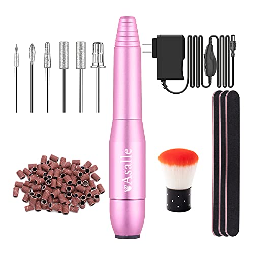 Portable Electric Efile Nail Drill Machine Set, 20,000RPM Professional Electric Nail File Buffer for Acrylic Gel Nails with Manicure Pedicure Polishing Tools, Pink Portable Electric Efile Nail Drill Machine Set, 20,000RPM Professional Electric Nail File Buffer for Acrylic Gel Nails with Manicure Pedicure Polishing Tools, Pink