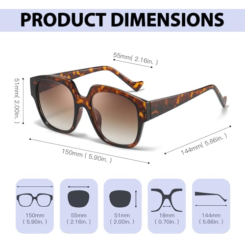 Chicid Retro Oversized Square Frame Sunglasses Womens, Classis Trendy Big Frame Sun Glasses UV Protection4