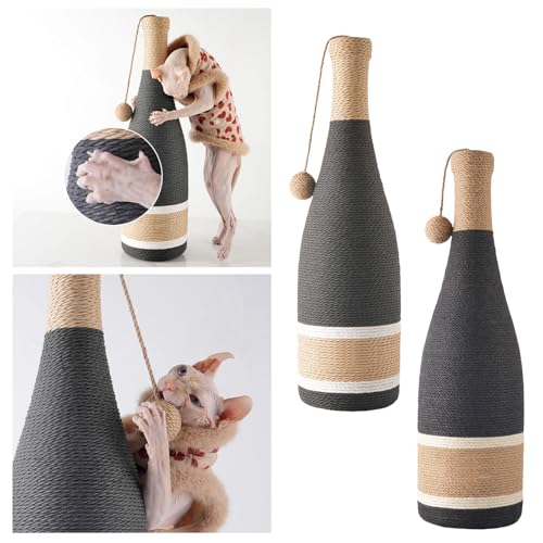 Rascador para gatos diseño botella de vino 8x8x24 pulg miniatura 7