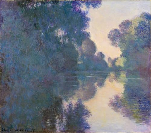 Affiches et gravures Monet Matin sur la Seine pour salon lumineux et apaisant