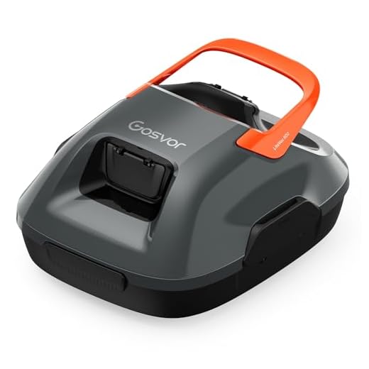 Gosvor Robot de piscina, aspiradora de piscina con batería con 90 min de tiempo de limpieza, fácil de usar, función de aparcamiento, aspiradora de suelo, ideal para piscinas de 80 ㎡, gris y naranja