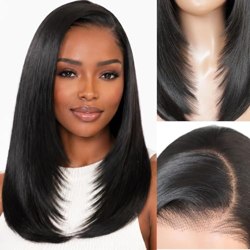 Glueless Short Layered Black Wig
