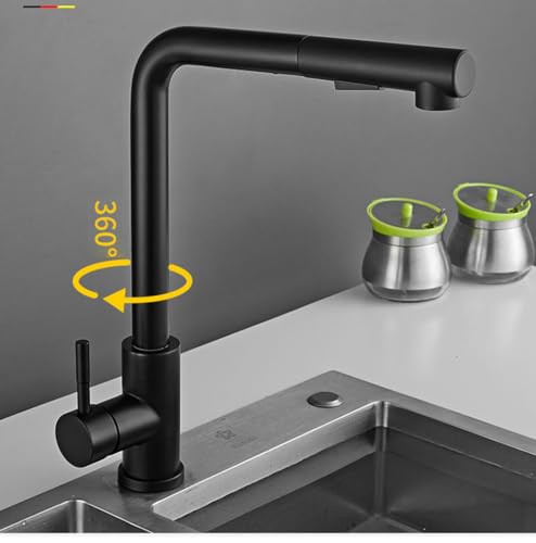 Mitigeur d'évier rétractable or brossé pour une cuisine moderne et conviviale - 4