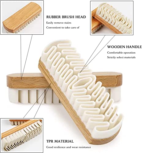 Image of Afrodite TPR Suede Shoe Cleaning Brush, Dry-Brushing for Dust Removal, Magic Silicone Wood Brush for Cleaning Suede /Nubuck /Leather Material of Shoes Bags and Clothes (1PC)